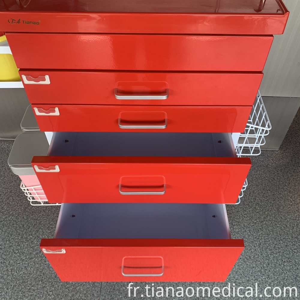 Chariot médical d'urgence à chariot Hosptal Medical Hosptal Emergency Trolley Cart